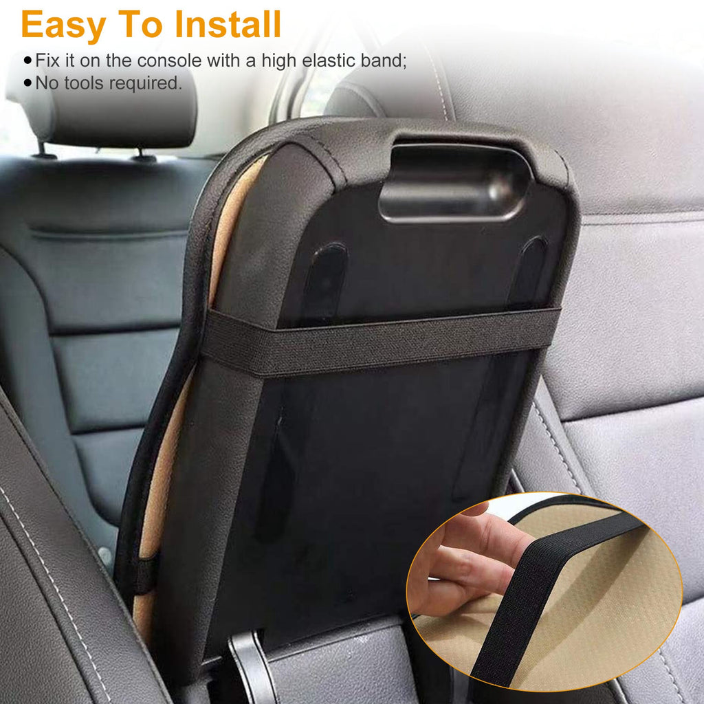 Elastic straps on the console cover