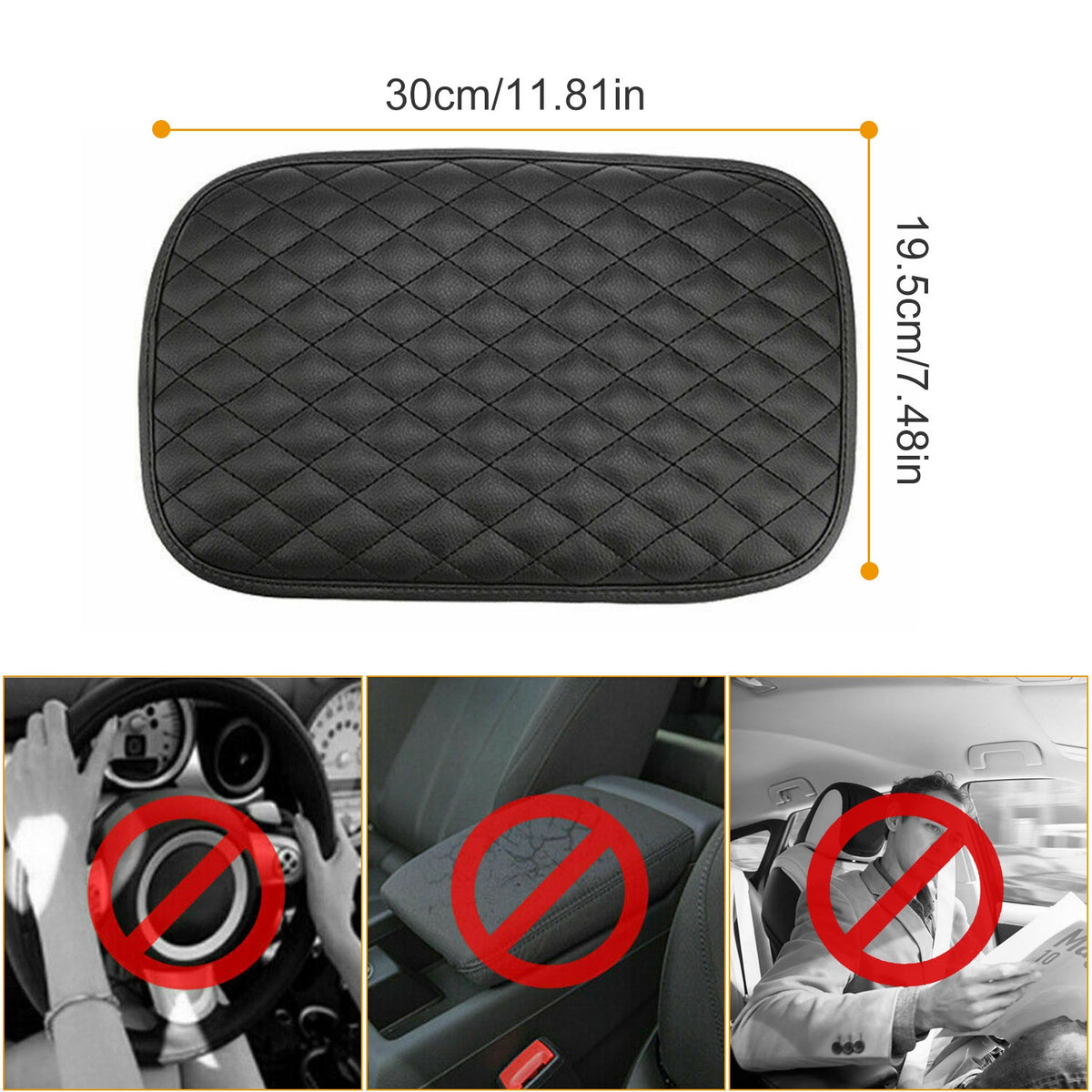 Black center console cover and vehicle use examples