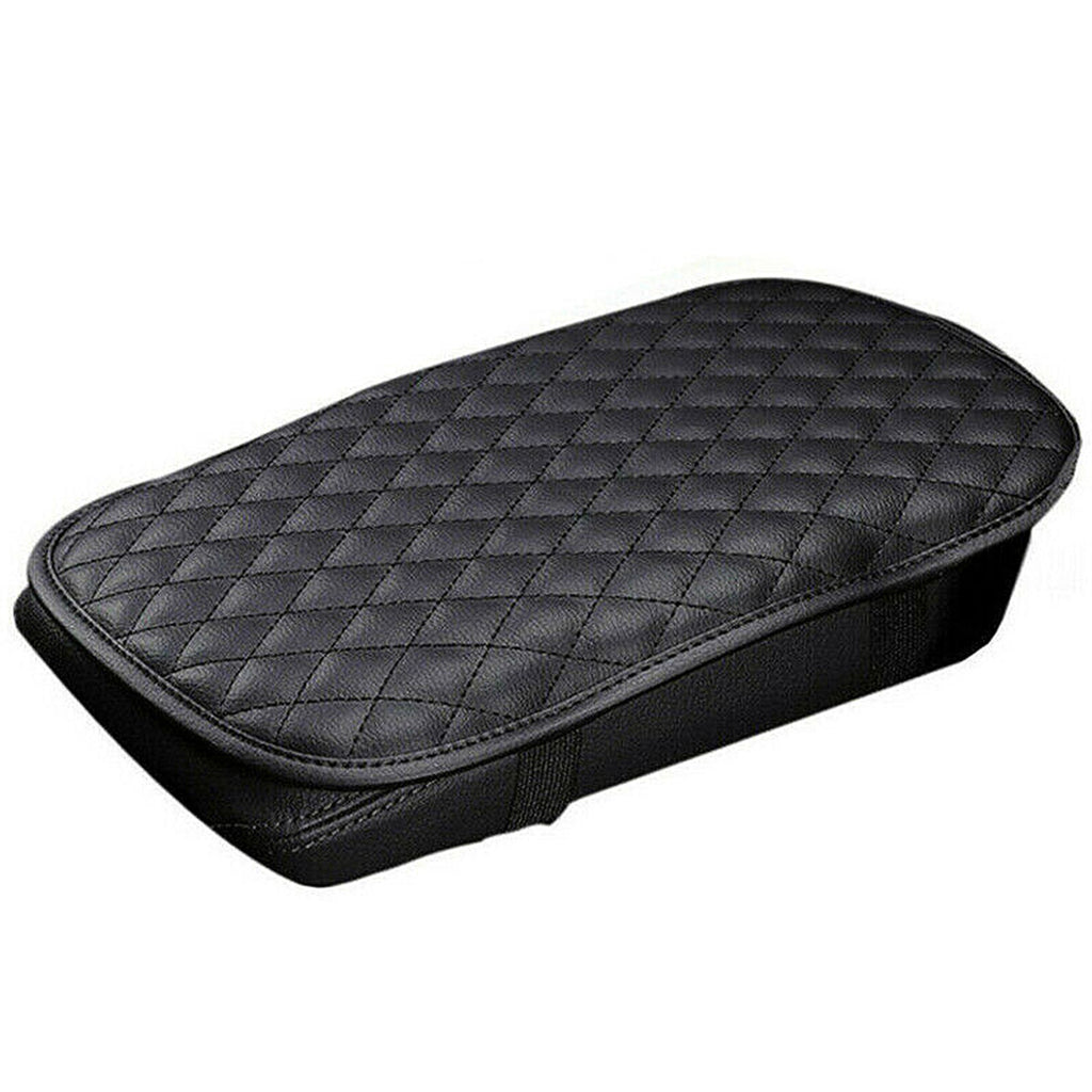 Black quilted armrest cover product view