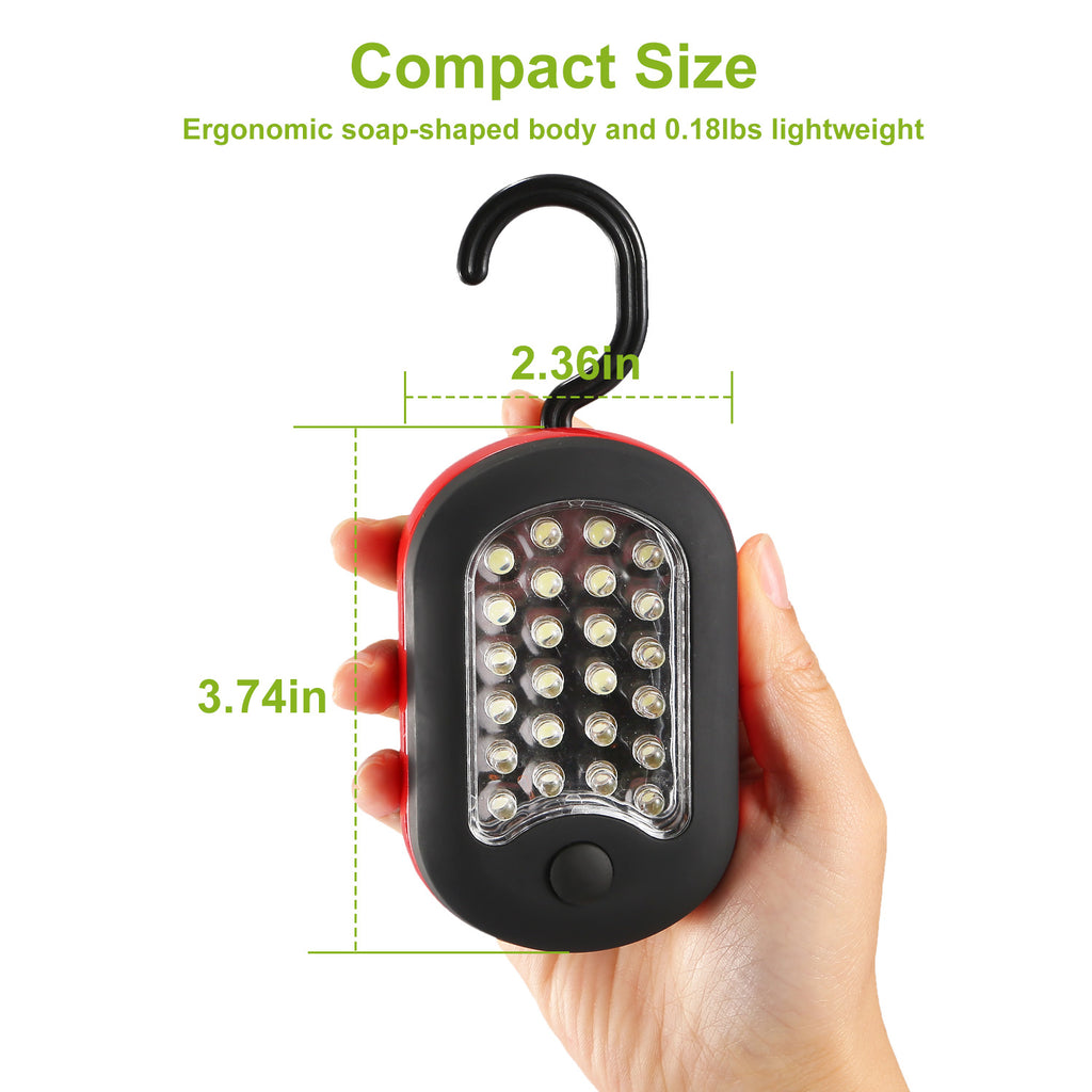 Compact LED work light held in a hand
