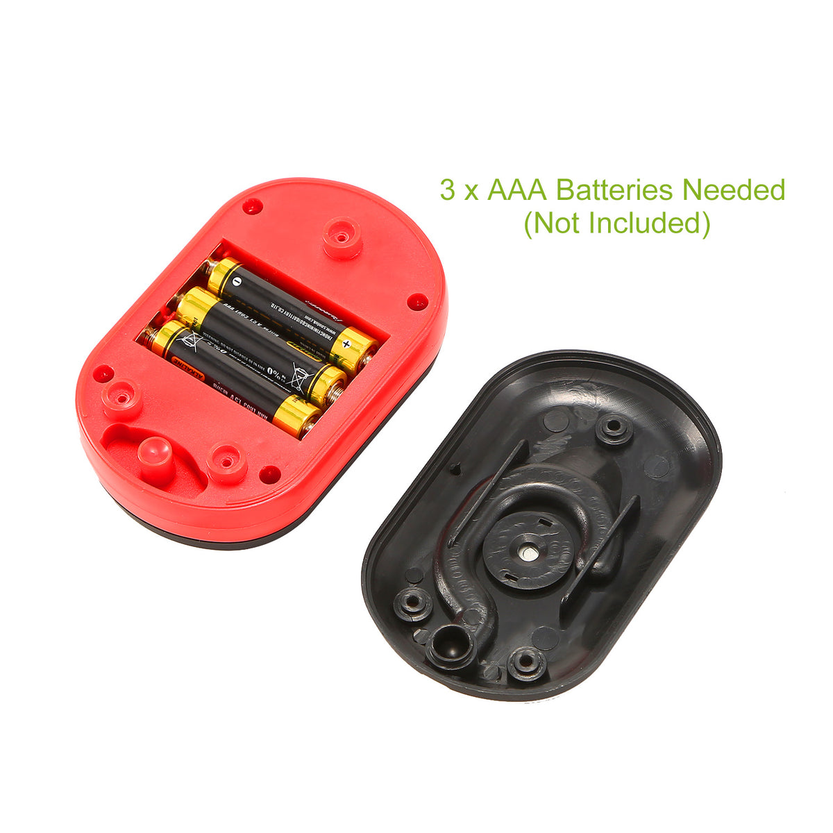 Front and rear views of the red LED work light